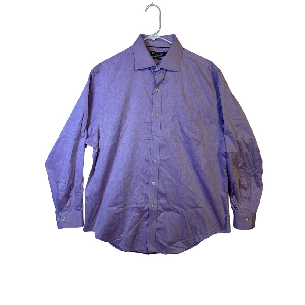 Lauren Ralph Lauren Men Classic Fit Non Iron Dress‎ Shirt Lavender Check Size 17